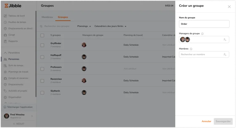 Créer un groupe et ajouter des membres